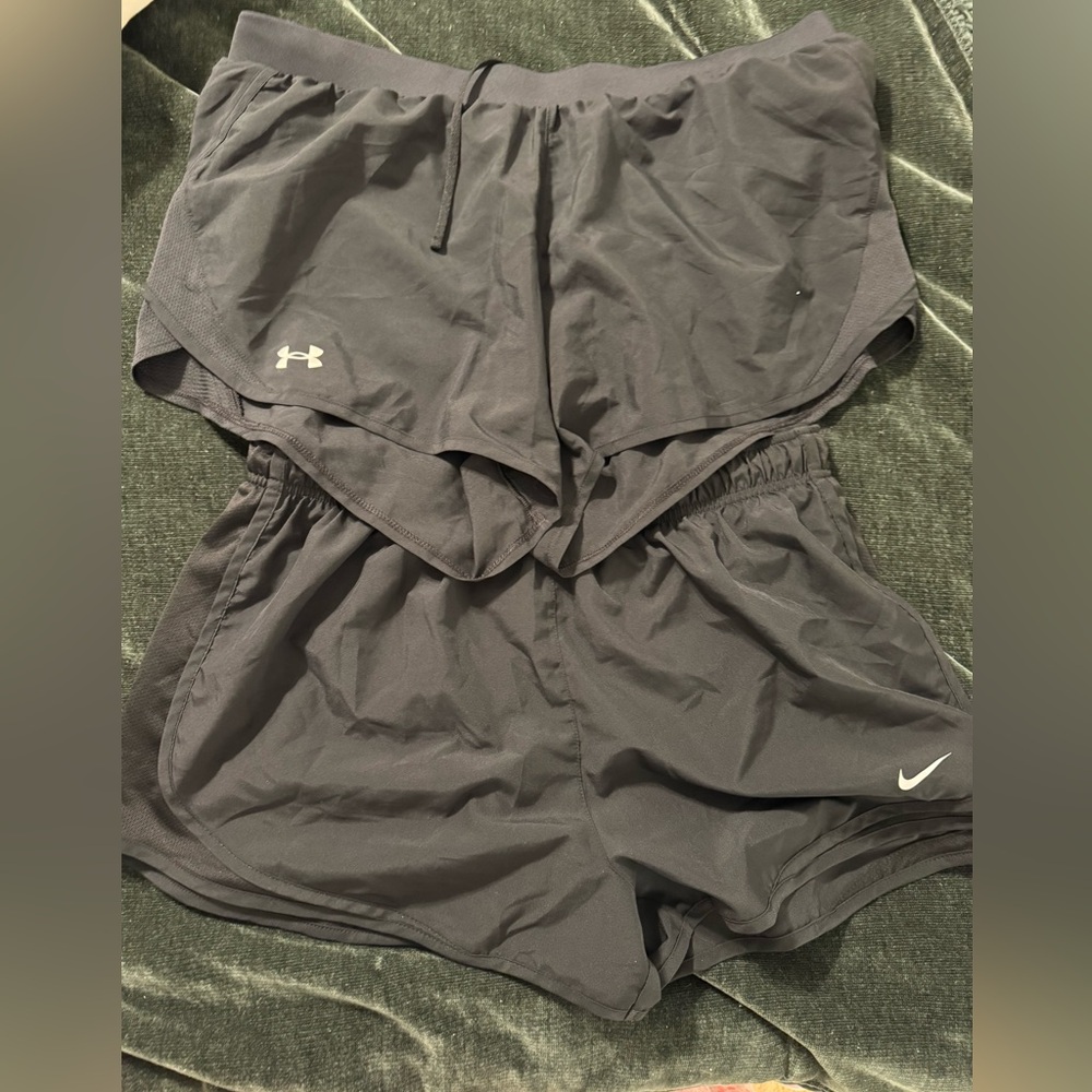 Under Armour + Nike Black Athletic Shorts Duo